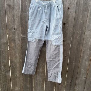 Boys 10 Hanna Andersson Two-Tone Light Blue and Gray Cargo Pants